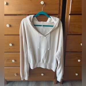 NWT Free People Playbook hoodie in tofu cream size XL